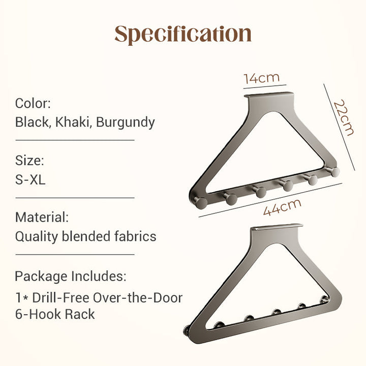 ClariHold Door Hook Rack — More space and organization, completely without drilling stress or door damage | Kalsten