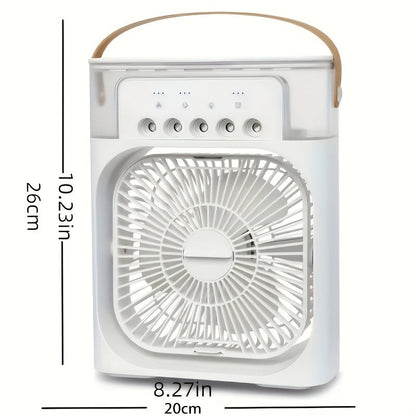 1pc Portable Air Conditioner, Household Small Air Cooler, Hydrocooling Fan, Portable Air Adjustment For Office, 3 Speed Air Cooling Fan Humidifier, 5pcs Humidified Spray Heads For Home Appliances | Bowlift