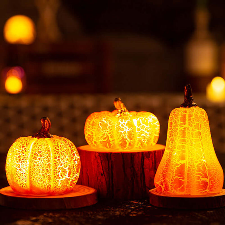 New Halloween Pumpkin Lantern Simulation Pumpkin LED Candle Lamp Resin Luminous Pumpkin | Kalsten