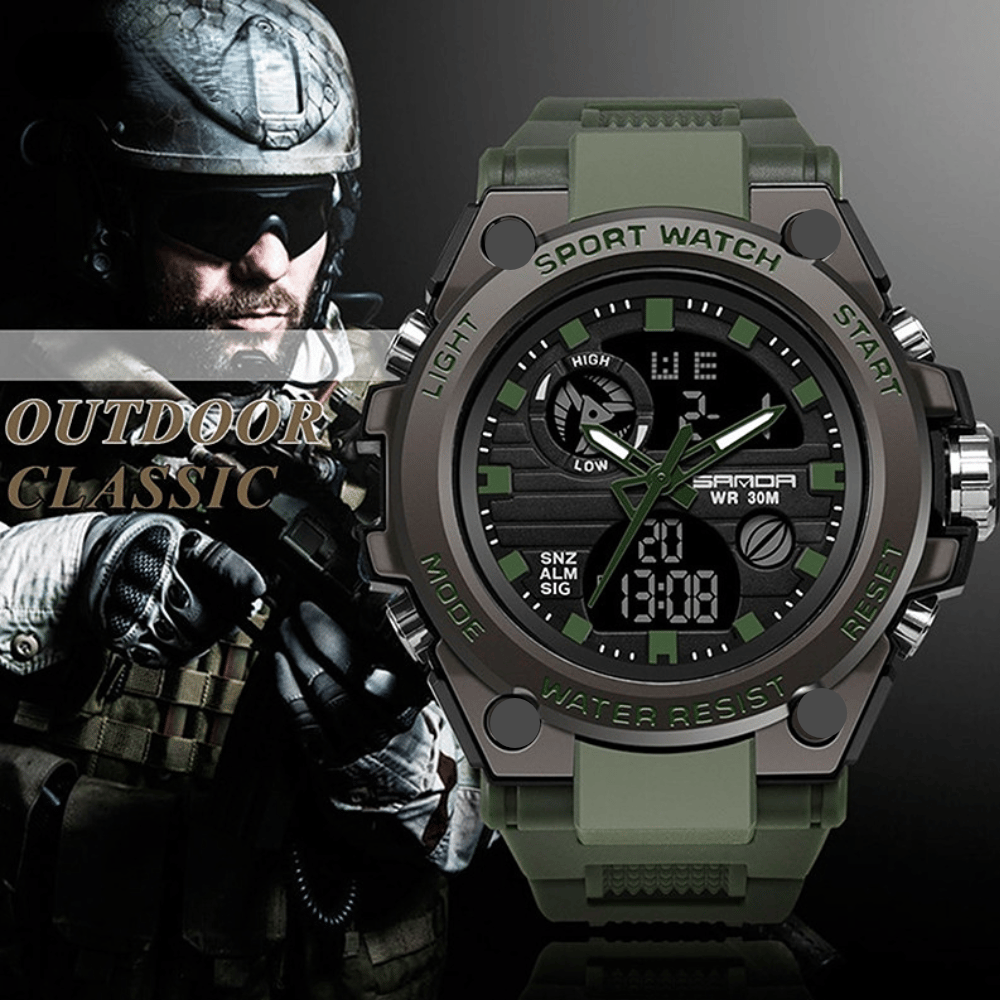 Kalsten | Sporty Dual-Display Mode Multifunctional Waterproof Luminous Men's Wristwatch