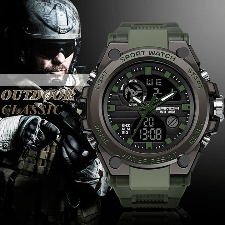 Kalsten | Sporty Dual-Display Mode Multifunctional Waterproof Luminous Men's Wristwatch