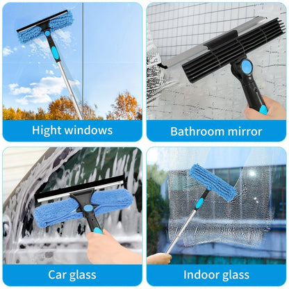Skanto | Crystal Clear Window Cleaner – Professional 2-in-1 Telescopic Window and Glass Cleaning System