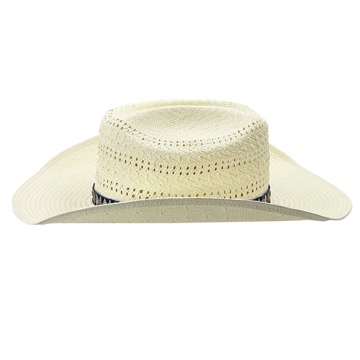 Curved-Brim Straw Hat – Cut-Out Crown Detail | Kalsten