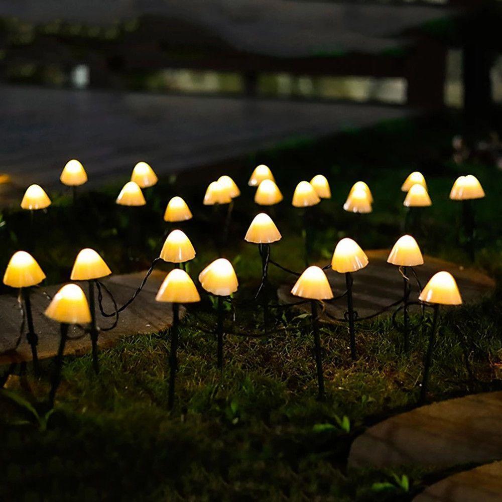 Outdoor Mini Mushroom RGB Solar 16.40 ft String Lights | Kalsten