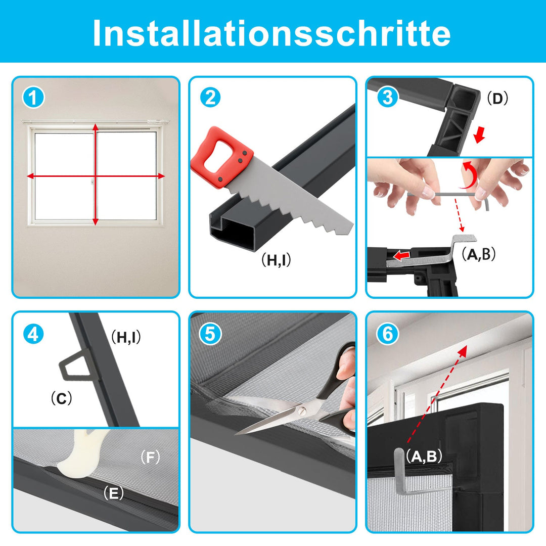 Fly screen window insect protection anthracite | Kalsten