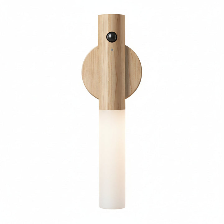 LED Night Light Wall Sconce – Wood Motion Sensor Magnetic USB Rechargeable (18x2.5cm / 7.1x1in) | Kalsten