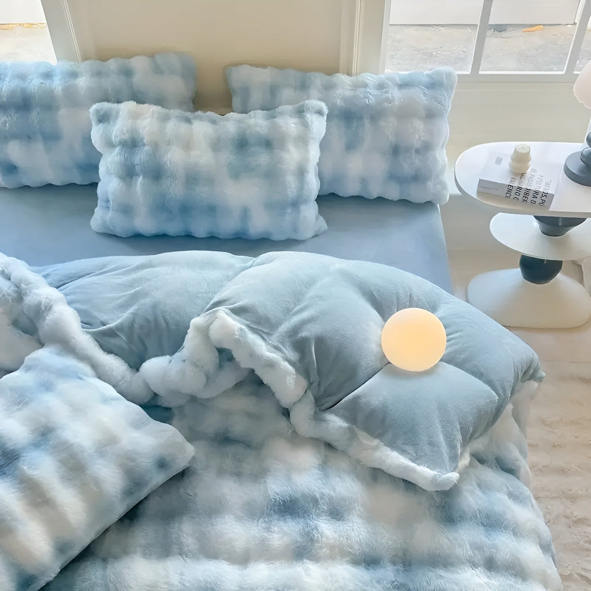 Cozy Plush Bedding Set – Warm and soft for Autumn & Winter | Reversible design in rabbit fur & milk velour | Karnz