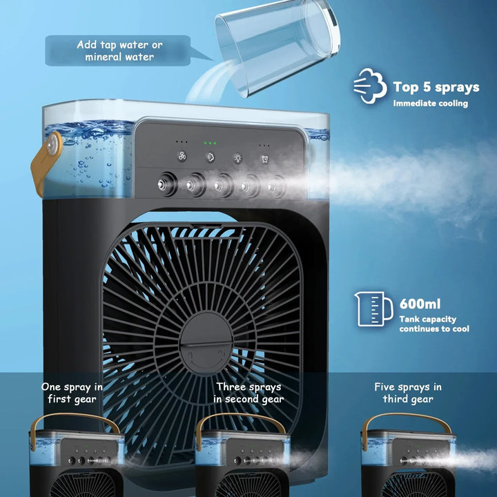 3-in-1 Portable Air Cooler with Humidifier and LED Night Lights | Kalsten