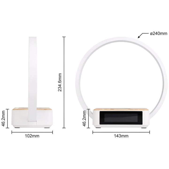 GlowMax 3-in-1 LED Table Lamp – Wireless Charger, Alarm Clock & Touch Control | Kalsten
