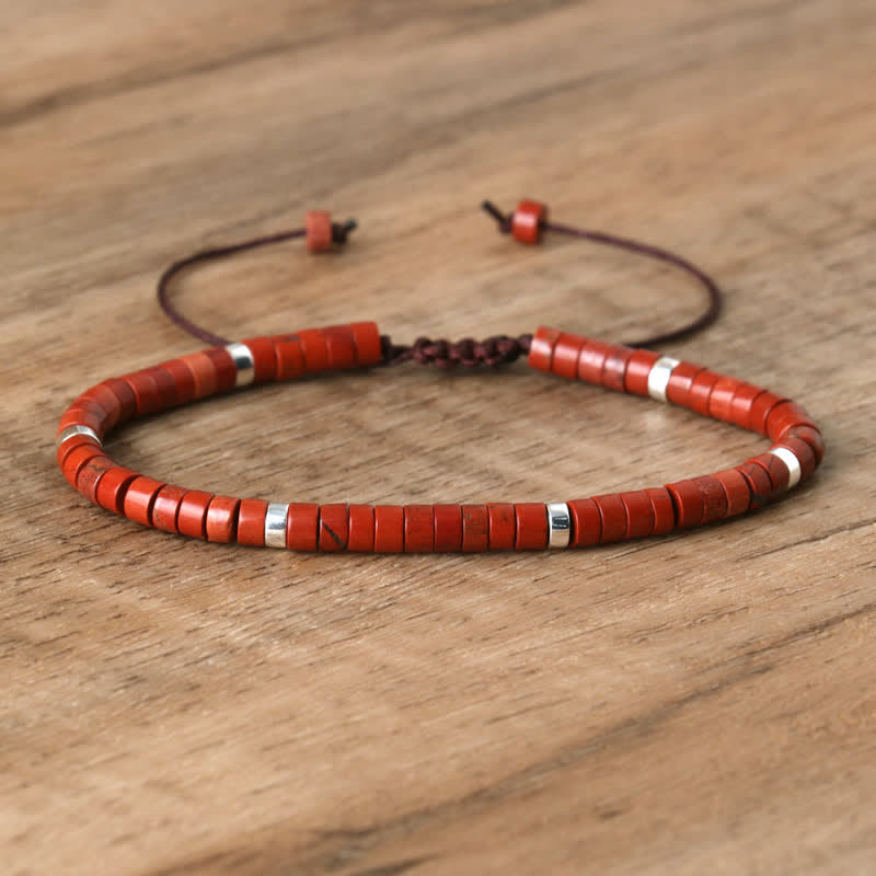 Kalsten | Braided bracelet with 2.4 mm natural stone rollers – Seraphina