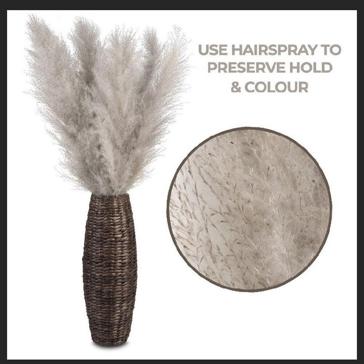 Kalsten | 80 cm natural, real dried pampas grass bouquet (white / beige / gray) │ fluffy feather for modern boho home decor