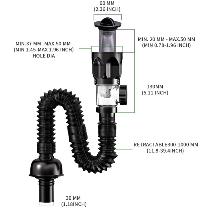 Flexible siphon drainage pipe | Kalsten