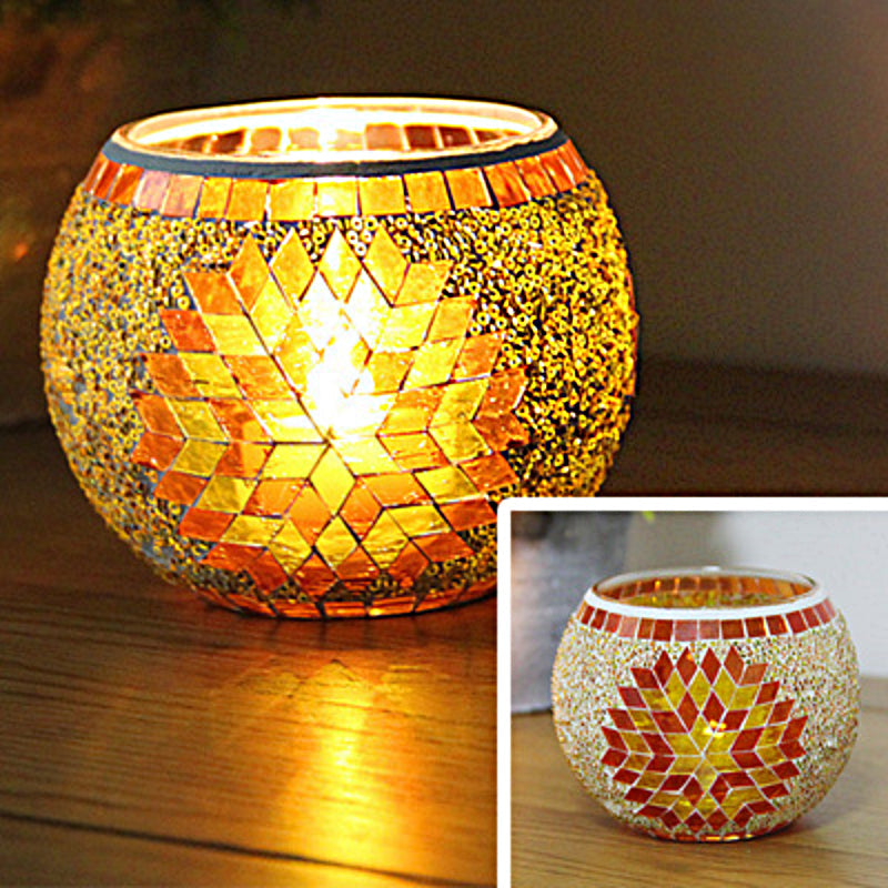 Kalsten | European Retro Glass Mosaic Tealight Holder