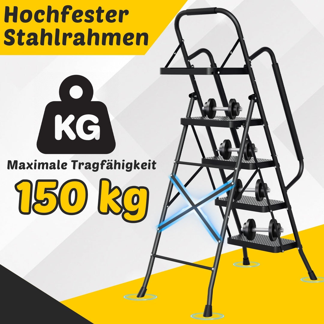 Folding Ladder 4 Steps/5 Steps with Removable Armrests | Kalsten