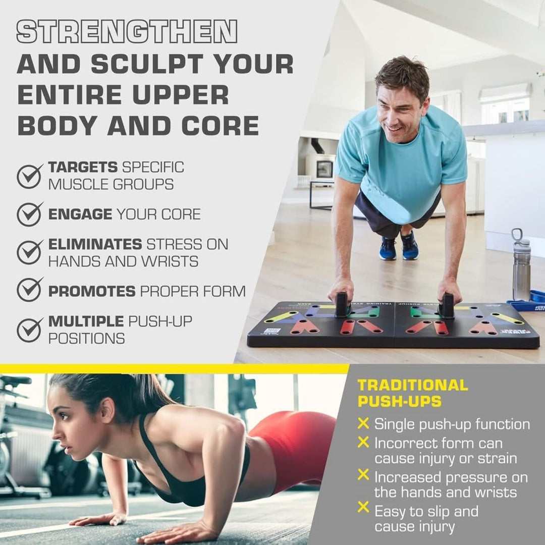 Kalsten | Foldable push-up board with 30 training positions for targeted muscle training