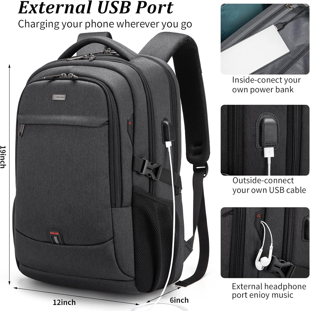 Water-Resistant Travel Laptop Backpack with USB Port & Organised Storage | Kalsten