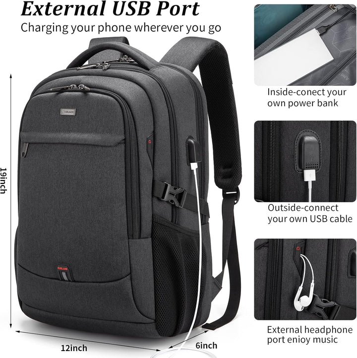 Water-Resistant Travel Laptop Backpack with USB Port & Organised Storage | Kalsten