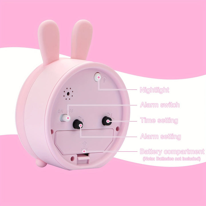 Kalsten | Children's Alarm Clock with Night Light – Quiet, Rabbit Pattern & Compact Design