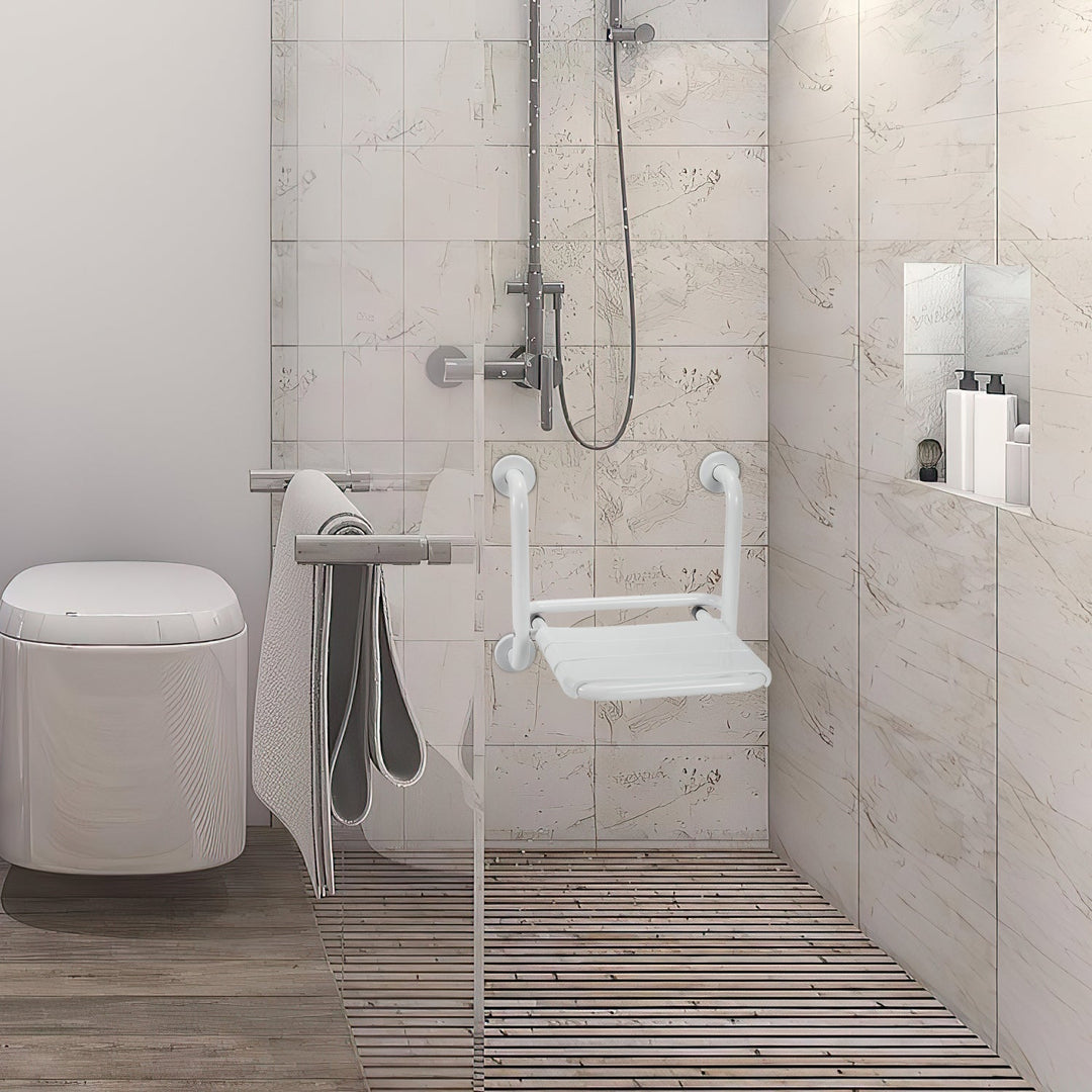 Foldable shower seat with armrests wall-mounted | Kalsten