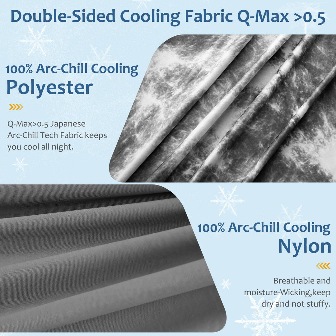 Tie Dye Cooling Blanket – Q-Max 0.5+ Double-Layer Dual-Sided Cool Touch Blanket for Comfortable Summer Nights-Grey | Kalsten