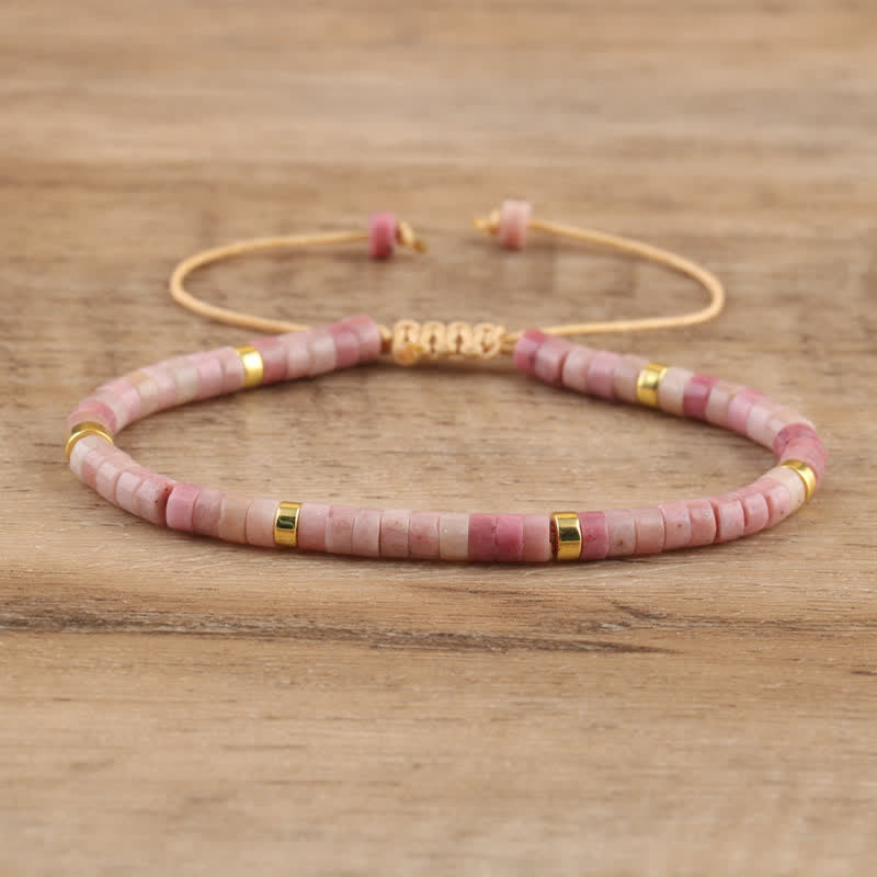 Kalsten | Braided bracelet with 2.4 mm natural stone rollers – Seraphina