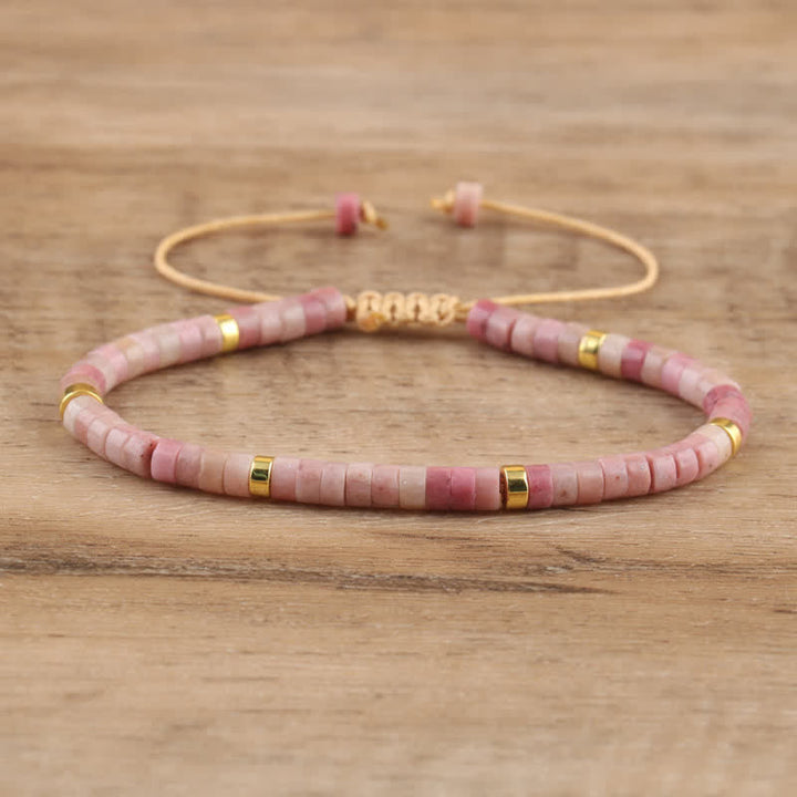 Kalsten | Braided bracelet with 2.4 mm natural stone rollers – Seraphina