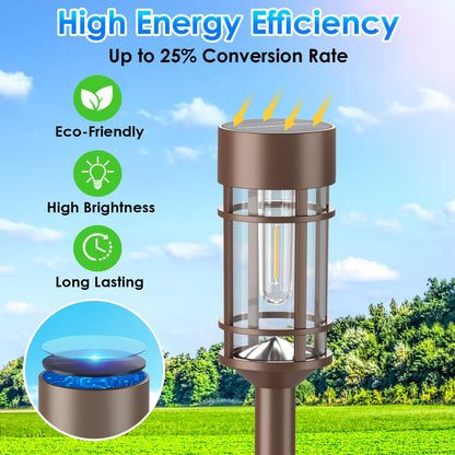 Skanto | Mancra 8 Pack Solar Outdoor Lights, IP65 Waterproof, Lights for Patio, Lawn, and Garden