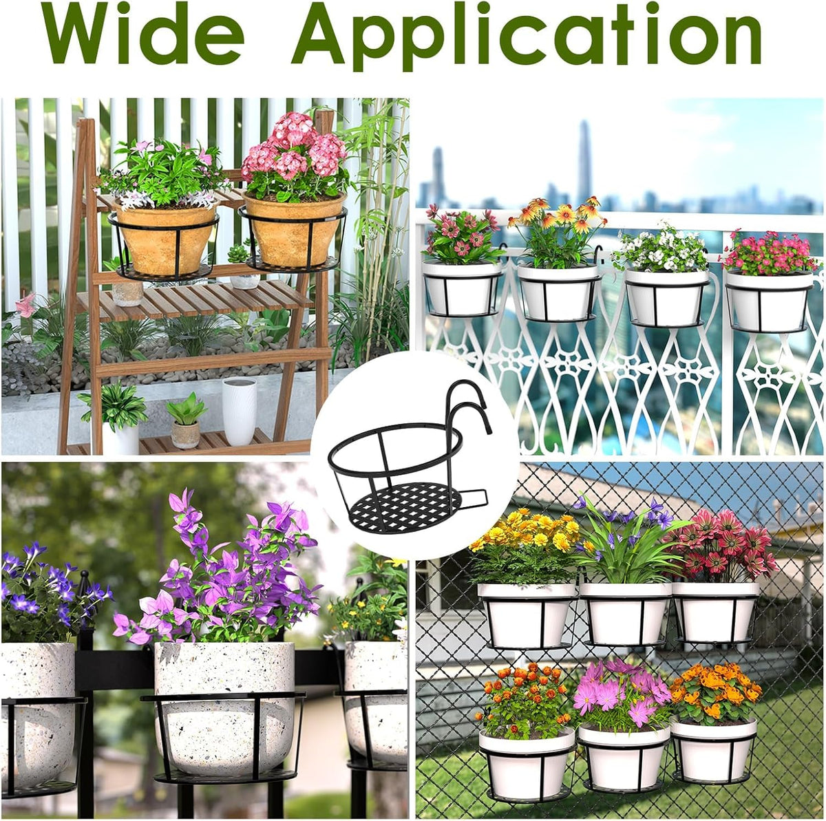 BowLift | Hanging Plant Basket made of Metal – Balcony Planter Pot with Hook for Garden and Terrace