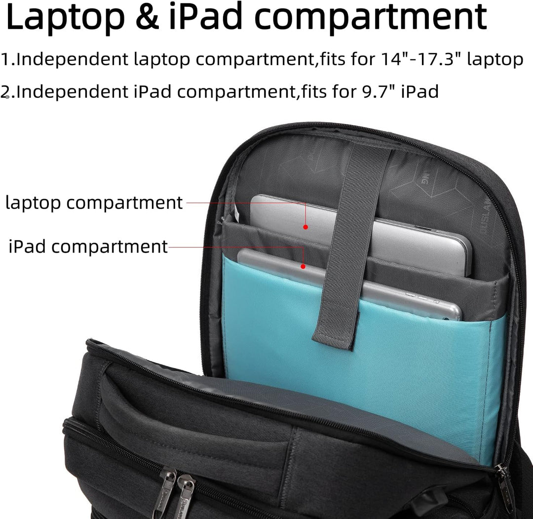 Water-Resistant Travel Laptop Backpack with USB Port & Organised Storage | Kalsten