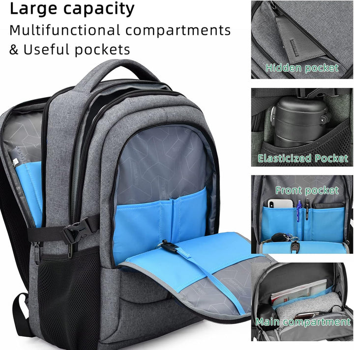 Water-Resistant Travel Laptop Backpack with USB Port & Organised Storage | Kalsten