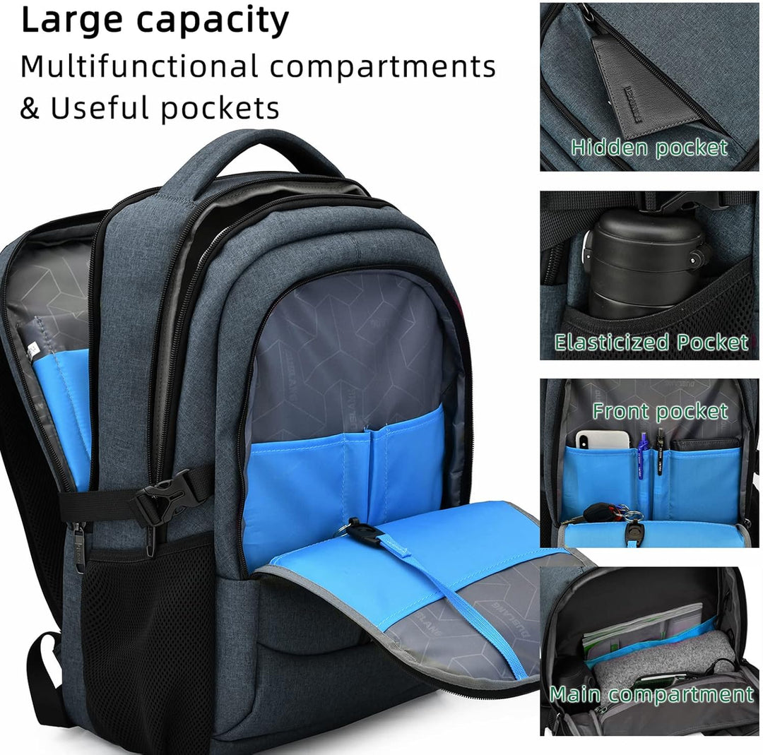 Water-Resistant Travel Laptop Backpack with USB Port & Organised Storage | Kalsten