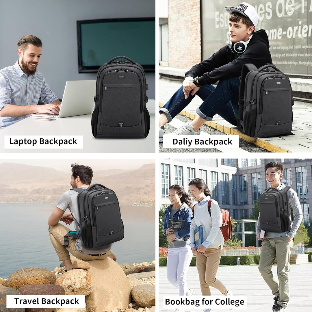 Water-Resistant Travel Laptop Backpack with USB Port & Organised Storage | Kalsten