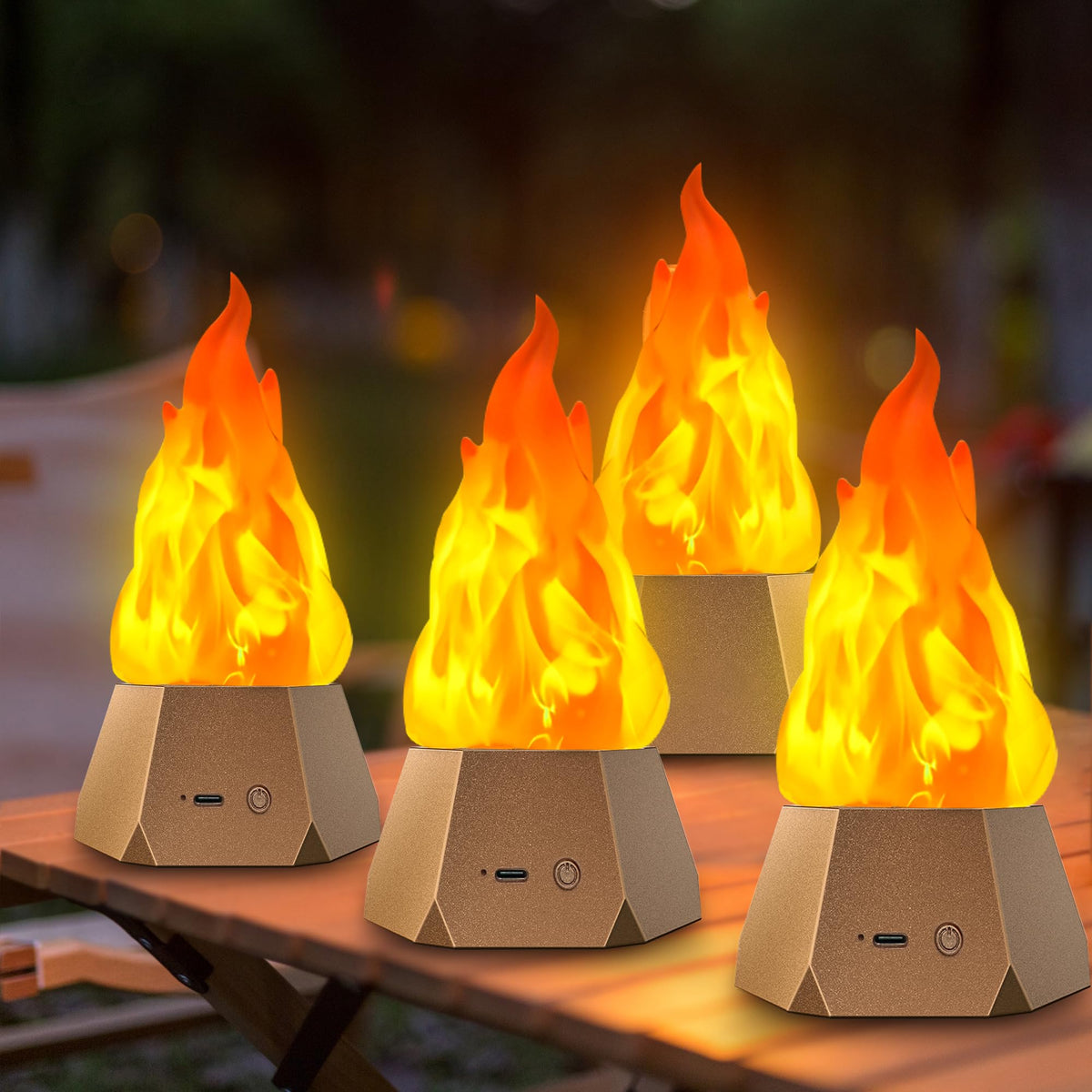 Skanto | Ollcuz Night Light, Multi-Purpose Fake Fire Lamp, USB Rechargeable Flaming Flame, 3-Mode LED Flame Light for Kids