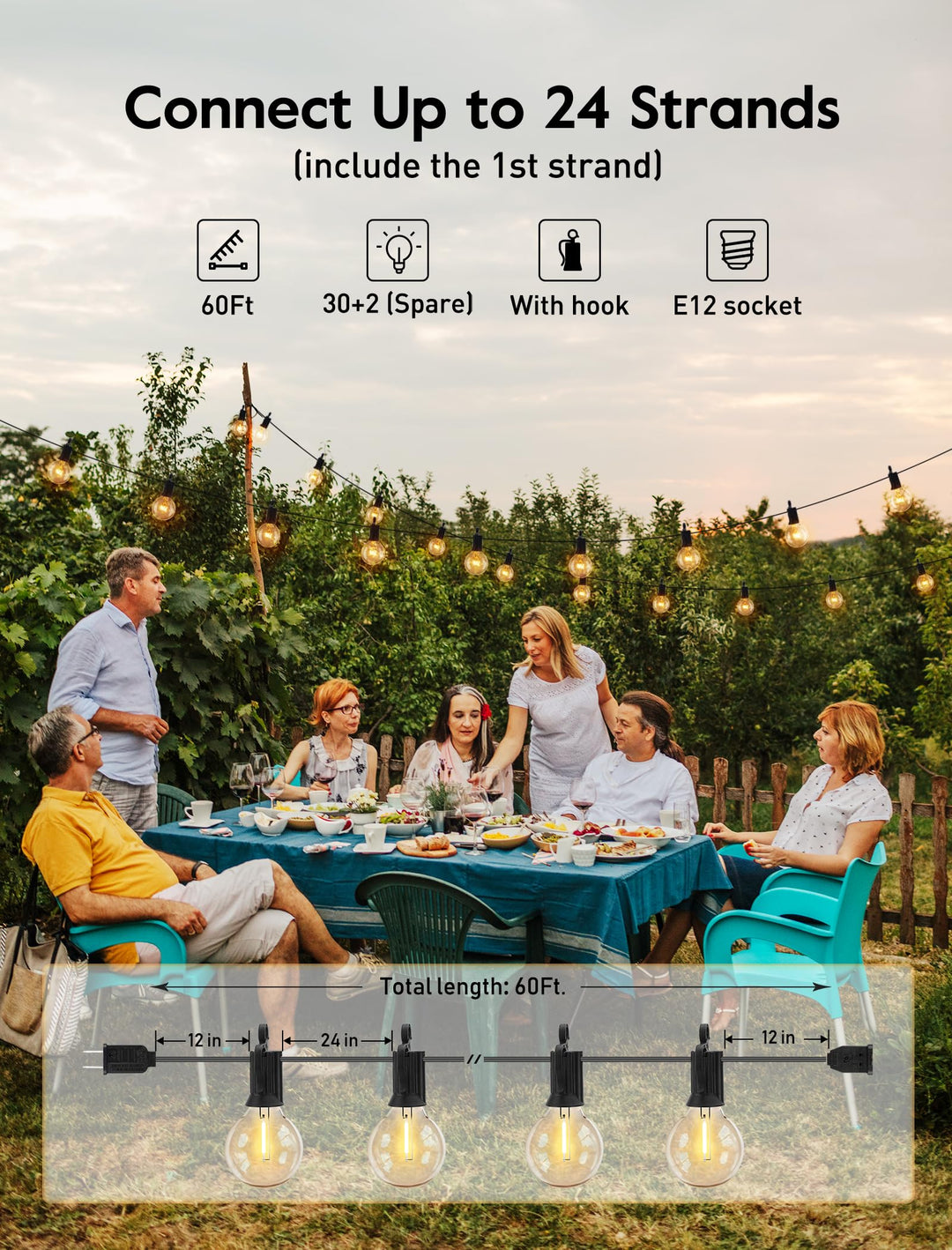 Outdoor G40 LED String Lights – Shatterproof