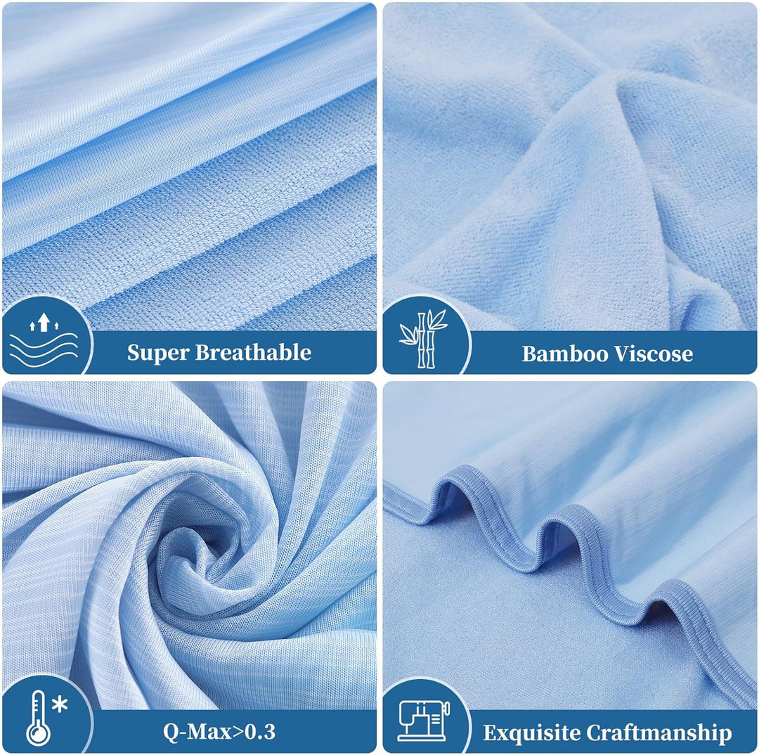 Cool Fiber Q-Max 0.4 Double-Sided Ice Silk Cooling Blanket – Lake Blue | Kalsten