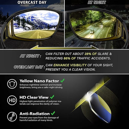 Norvo | Polaroid Night Driving Glasses | Anti-Glare, Lightweight & Ideal for Low Light Conditions
