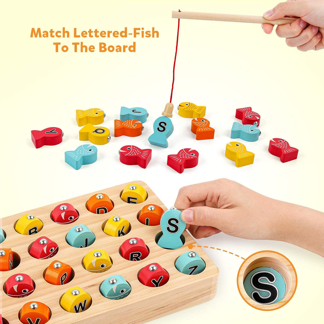 Enchanting Wooden Magnetic Fishing Game - Educational Play Fun for Toddlers Kalsten