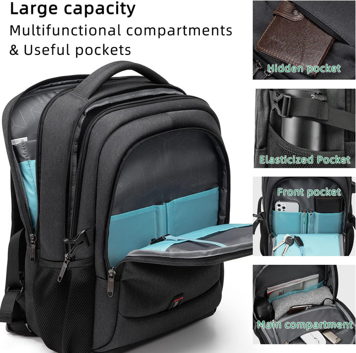 Water-Resistant Travel Laptop Backpack with USB Port & Organised Storage | Kalsten