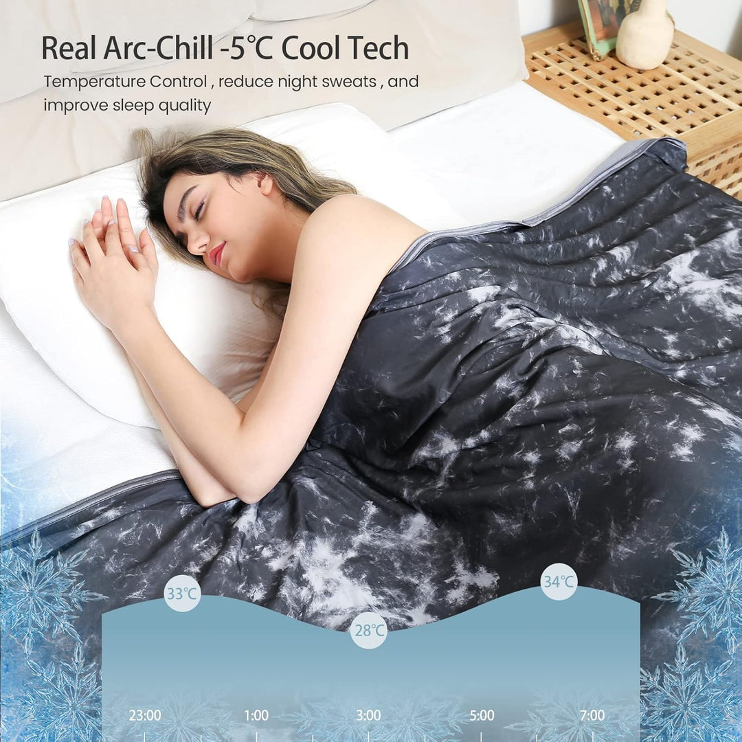 Tie-Dye Cooling Blanket – Q-Max > 0.5, Double-Sided & Stylish Color Black | Kalsten