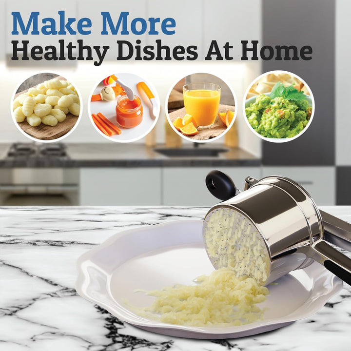 Kalsten | PureMasher Pro Stainless Steel Potato Masher 15oz | Extra Large Capacity | For Mashed Potatoes, Vegetables & Fruits | Lump-Free & Durable