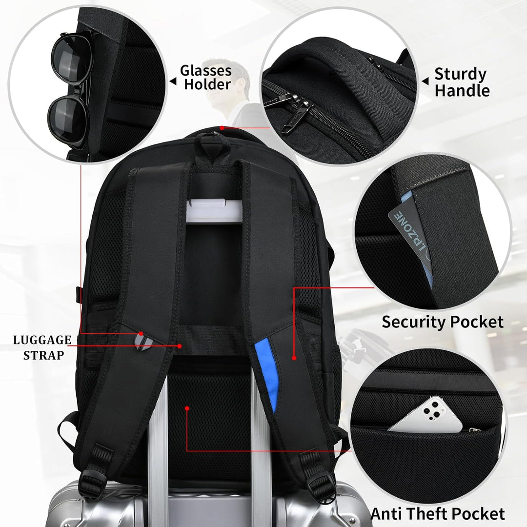 Water-Resistant Travel Laptop Backpack with USB Port & Organised Storage | Kalsten