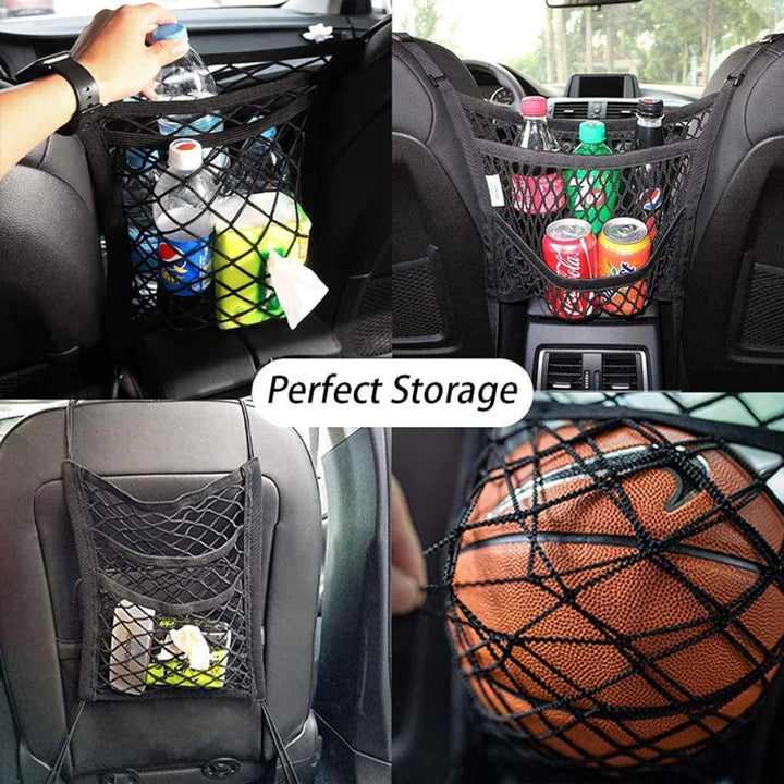 Kalsten | Stretchable Car Seat Divider & Storage Net with Pet Barrier