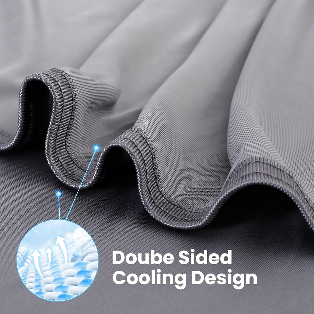 Q-Max > 0.5 Gradient Gray Cooling Blanket – Double-Sided, Breathable & Machine Washable | Kalsten