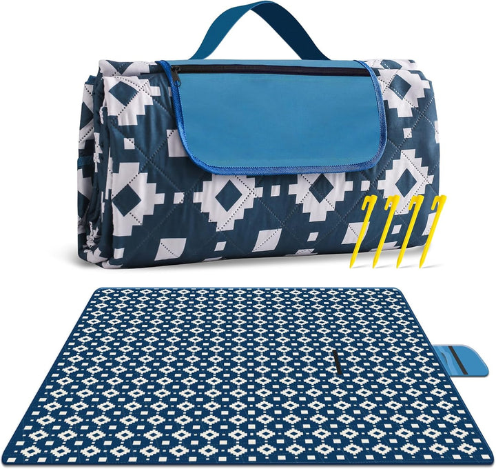 Kalsten | Extra Large Waterproof Picnic Blanket 200 × 200 cm with 3 Layers – MeadowRest