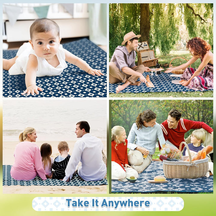 Kalsten | Extra Large Waterproof Picnic Blanket 200 × 200 cm with 3 Layers – MeadowRest