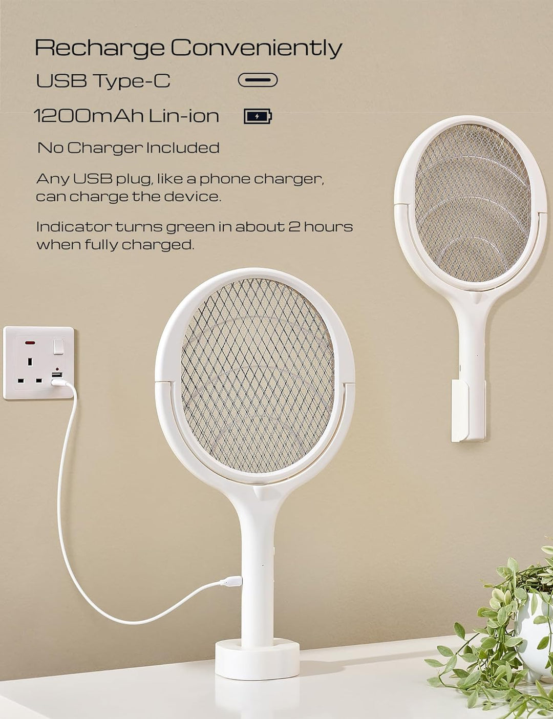 Flexible Fly Racket - Rechargeable Electric Fly Swatter Kalsten