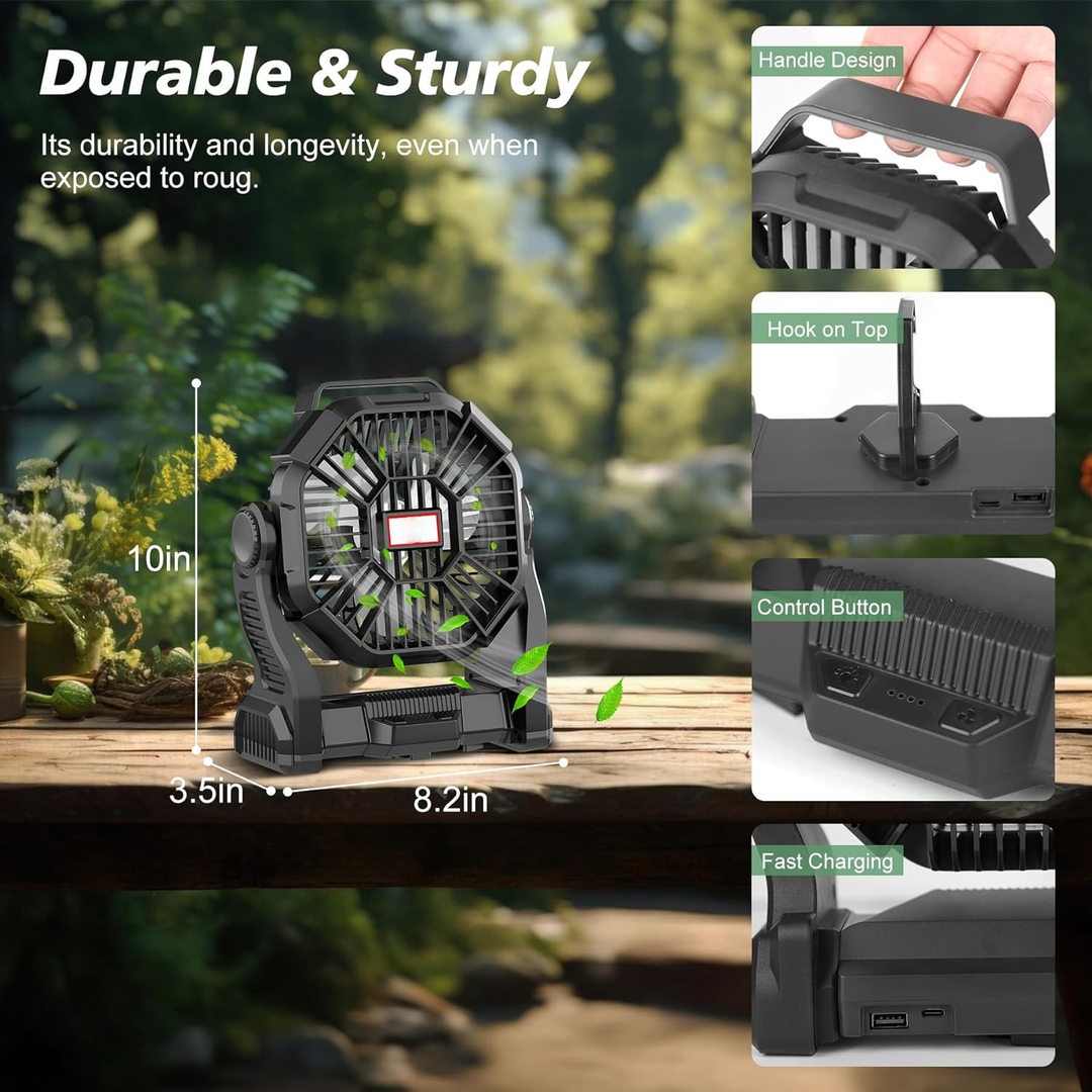Portable Rechargeable Camping Fan | Kalsten