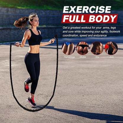 Skanto | PowerJump Adjustable Weighted Jump Rope – Heavy Training Rope