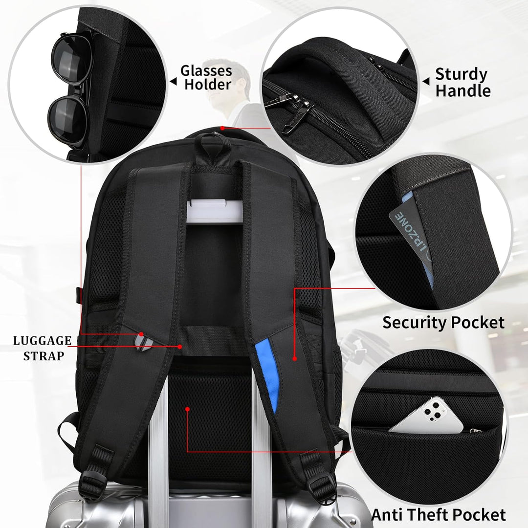 Water-Resistant Travel Laptop Backpack with USB Port & Organised Storage | Kalsten