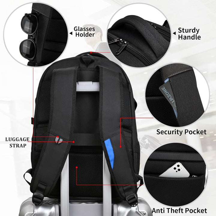 Water-Resistant Travel Laptop Backpack with USB Port & Organised Storage | Kalsten